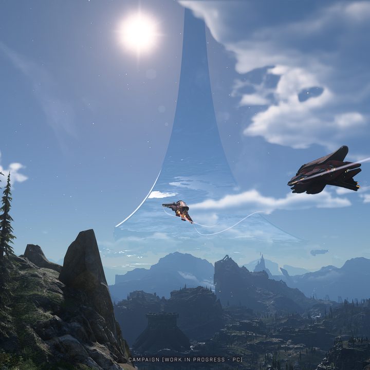 Two banshees flying around halo.