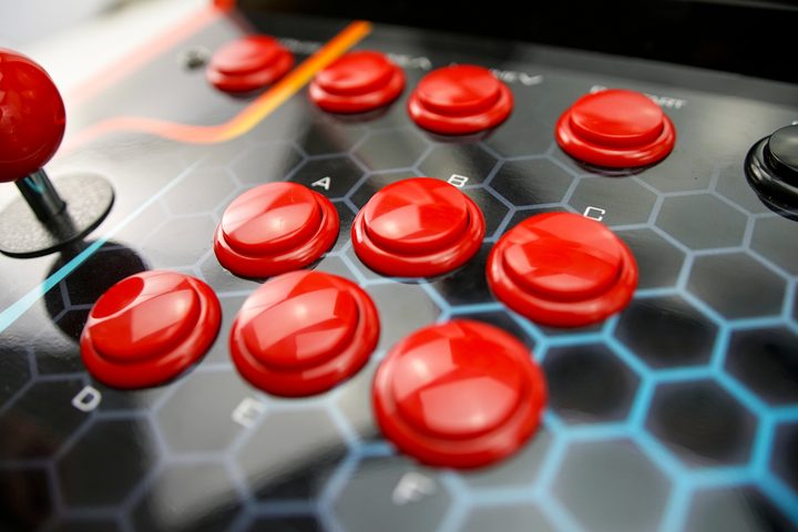 iiRcade buttons appear on a cabinet.