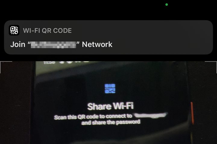 iPhone Wi-Fi QR Code Notification