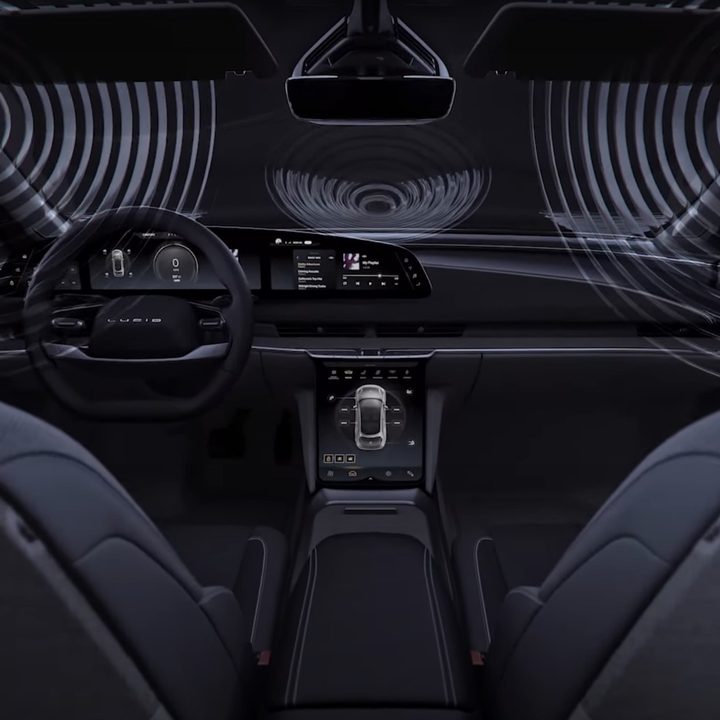 Lucid Air interior with Dolby Atmos sound