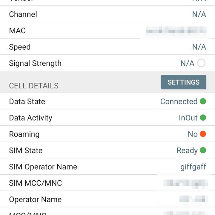 Network Analyzer app information screen.