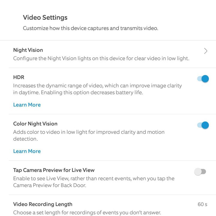 Screenshot of Ring App