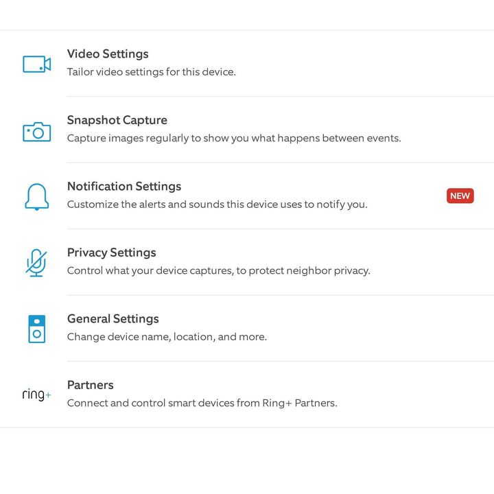 Screenshot of Ring App