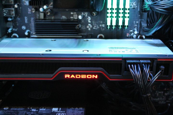 RX 6700 XT graphics card installed in computer.
