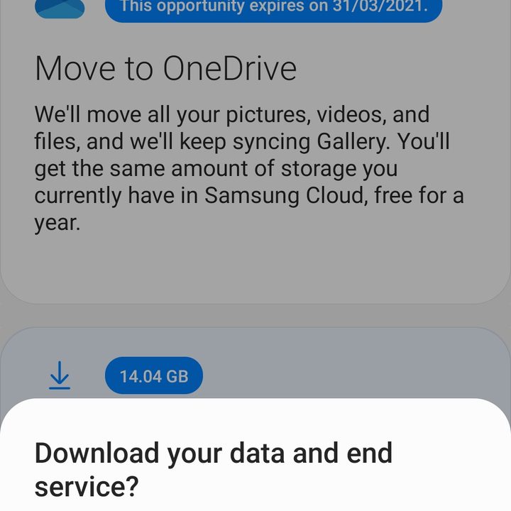 Samsung Cloud download data