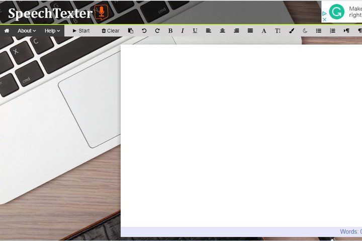 Image of SpeechTexter Dictation Homepage
