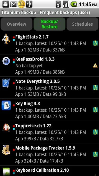 Titanium Backup Screenshot 1