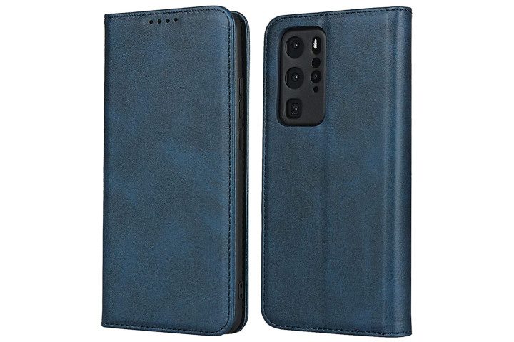 Zouzt Vegan Leather Wallet Case for Huawei P40 Pro in navy blue