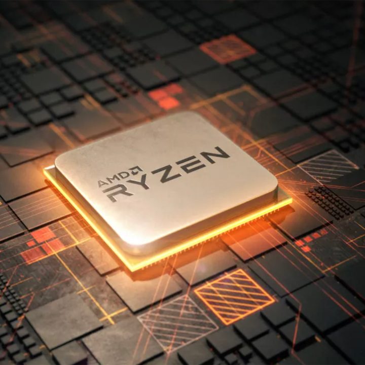 A digital depiction of an AMD Ryzen 5000G chip.