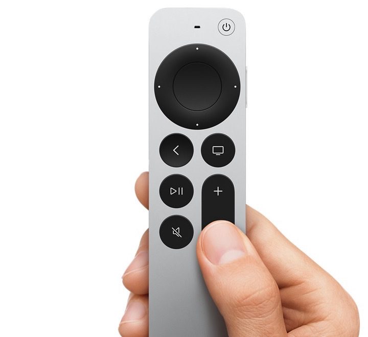 Apple TV 4K new Siri remote held in hand