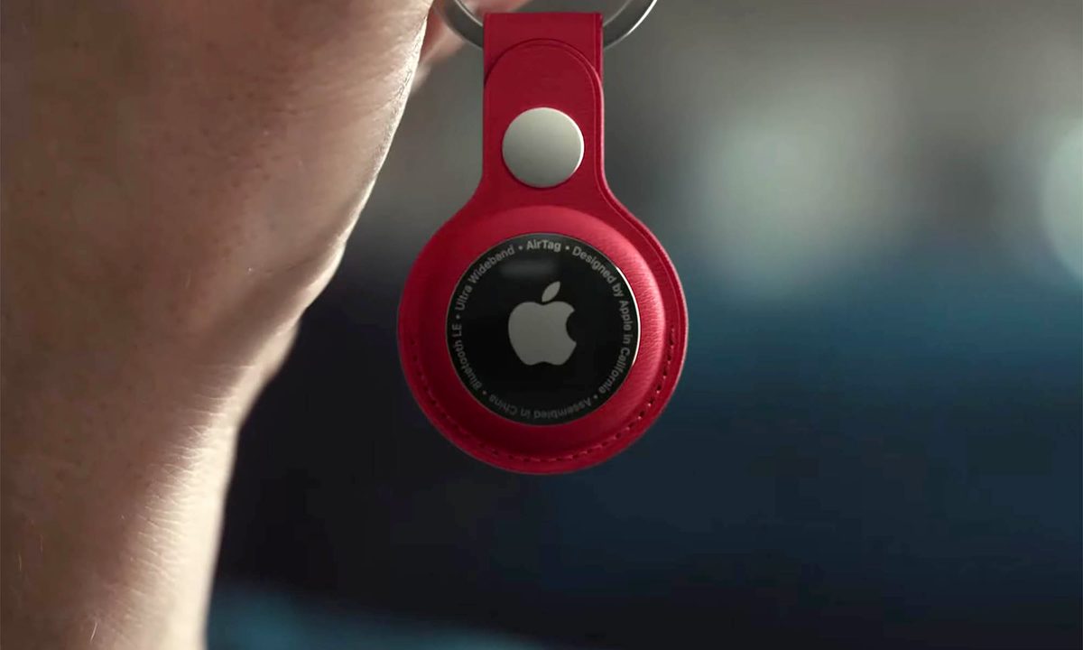 Apple AirTag close up.