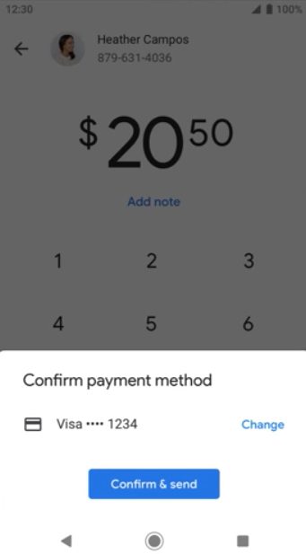 Google Pay confirm