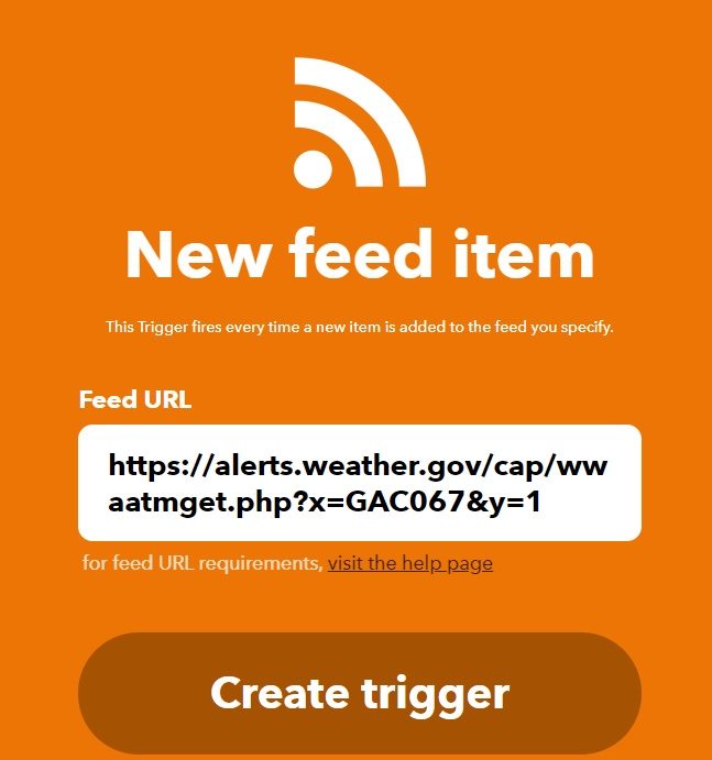 weather alerts smartest use smart lights ifttt rss feed