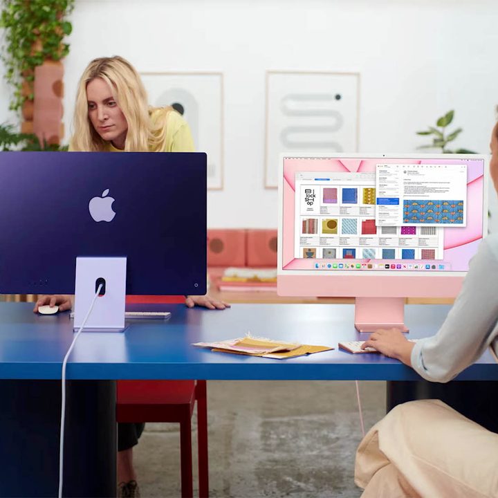 women using new imac computers