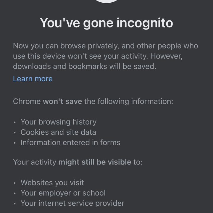 Incognito tab