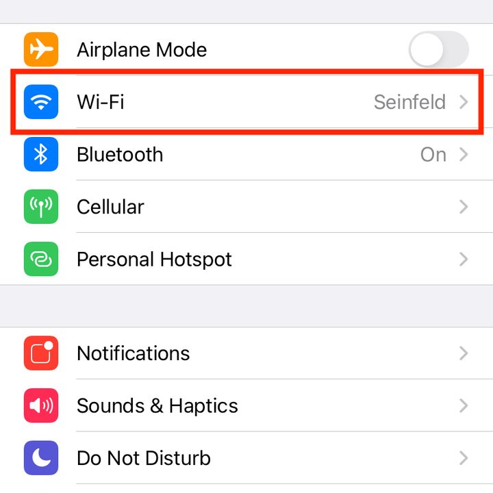 iPhone Settings