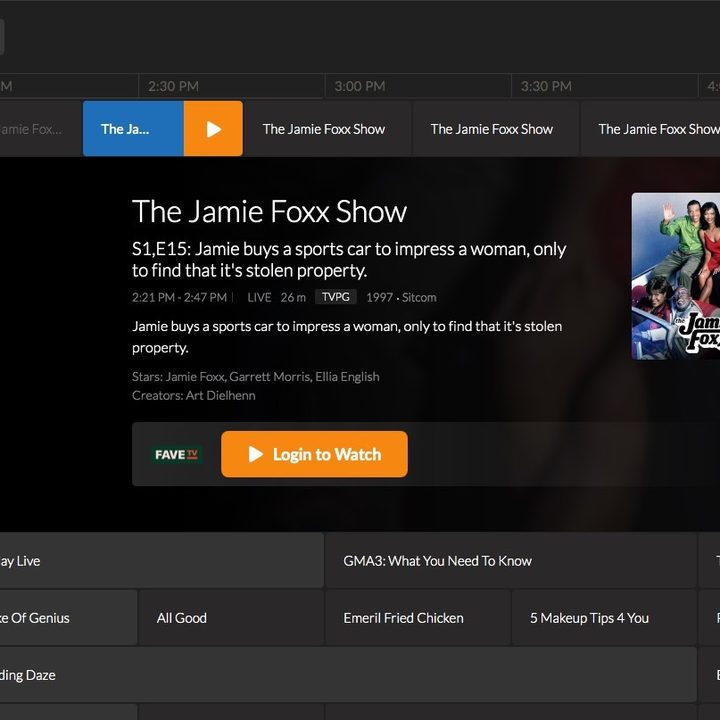 Locast show details screen.