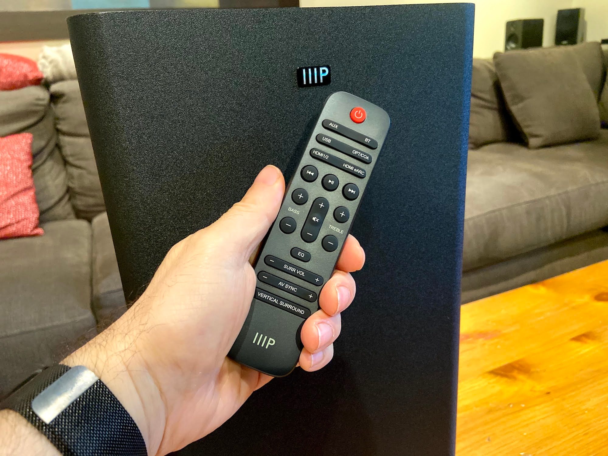 Monoprice SB-600 Dolby Atmos soundbar remote control