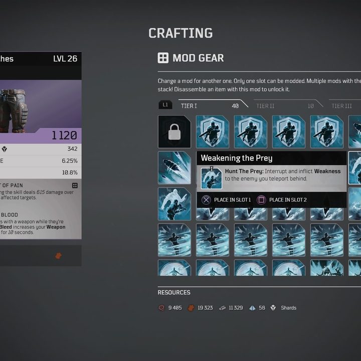 Outriders Crafting Guide - Tier 1 Mods