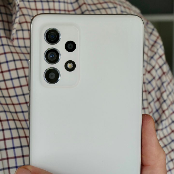 The back of a Samsung Galaxy A52 5G.