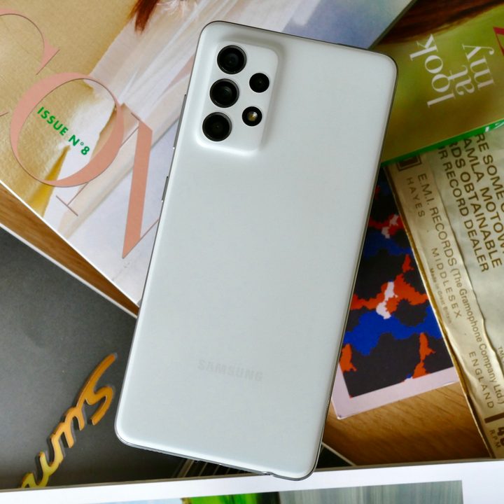 The Samsung Galaxy A52 5G smartphone.