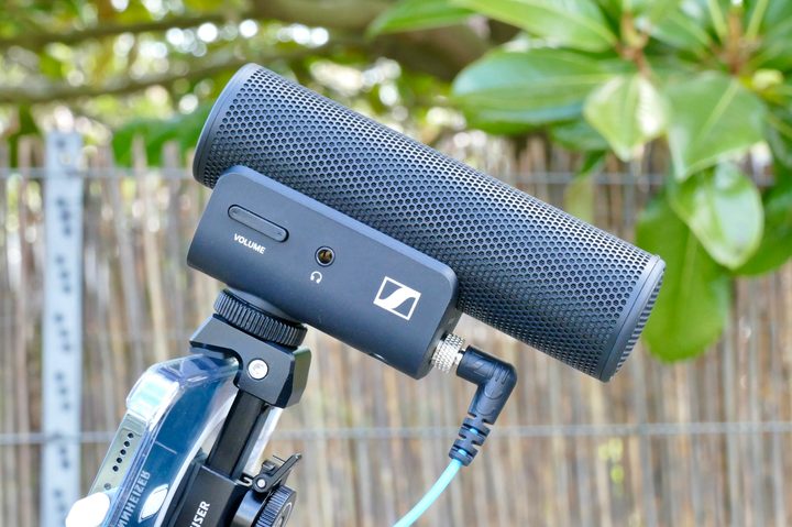 The Sennheiser MKE 400 microphone.