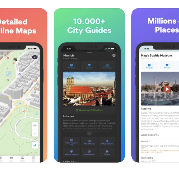 Sygic travel app for mobile devices.
