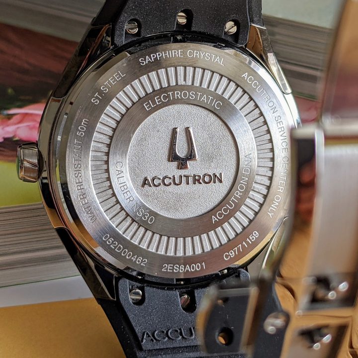The Accutron DNA's case back