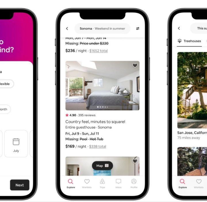 Airbnb on a smartphone.