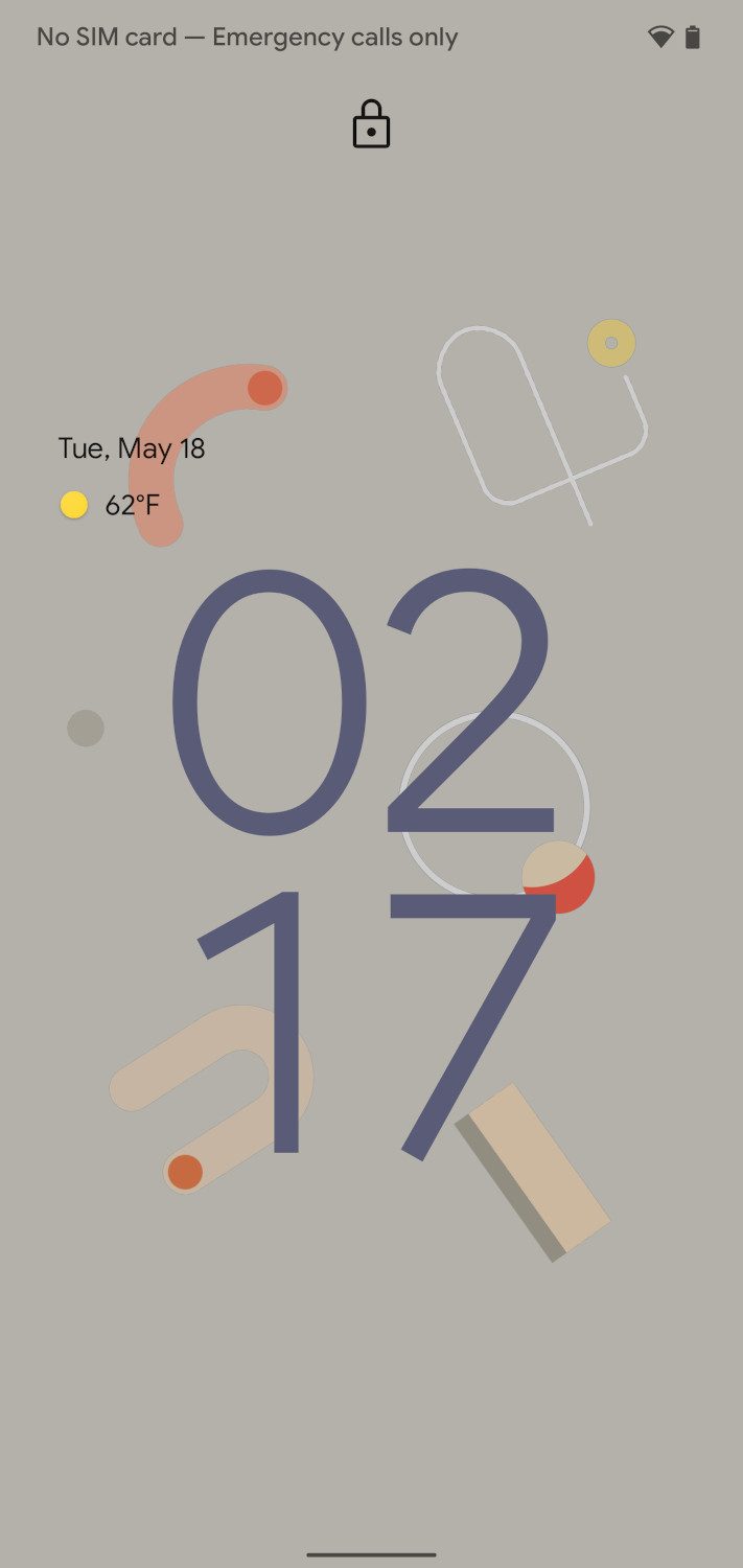 Android 12 lockscreen screenshot.