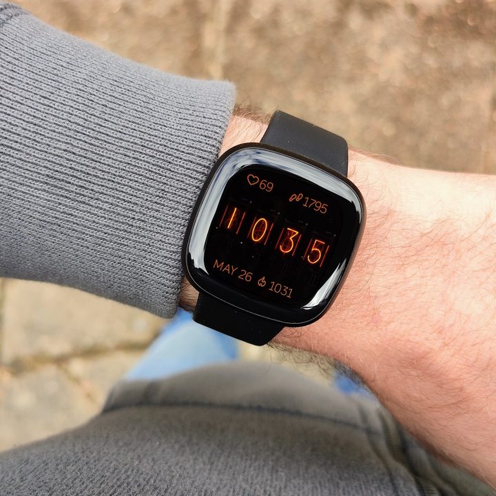 Fitbit Versa 3 smartwatch on wrist