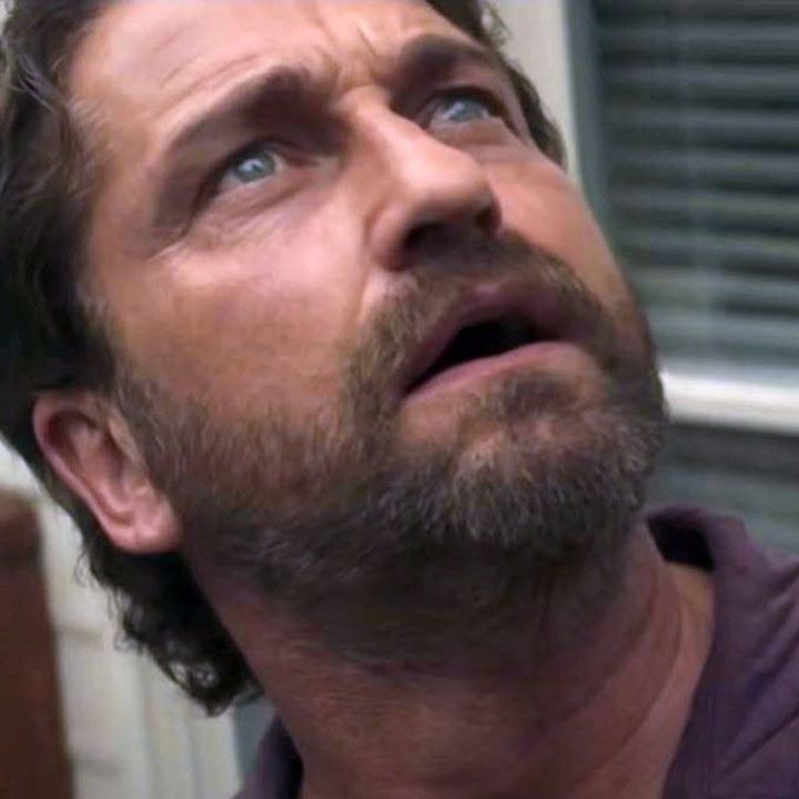Gerard Butler stares and looks up in Greenland.