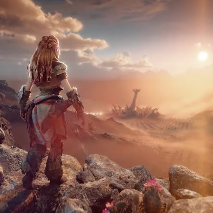 Aloy looks over a gorgeous open world in Horizon Forbidden West.