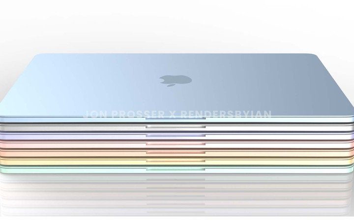 MacBook Air rendered in colors.