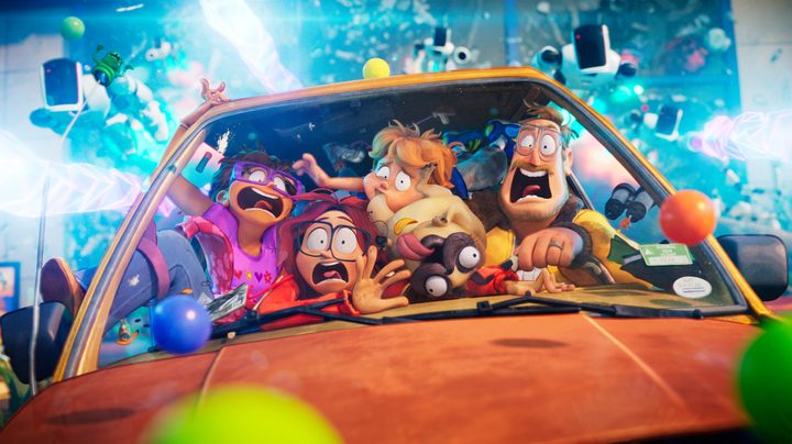 The Mitchells in their car in "The Mitchells vs. the Machines."
