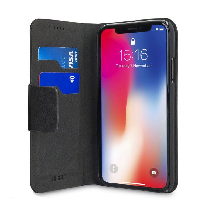 Olixar Leather-Style iPhone XR Wallet Stand Case