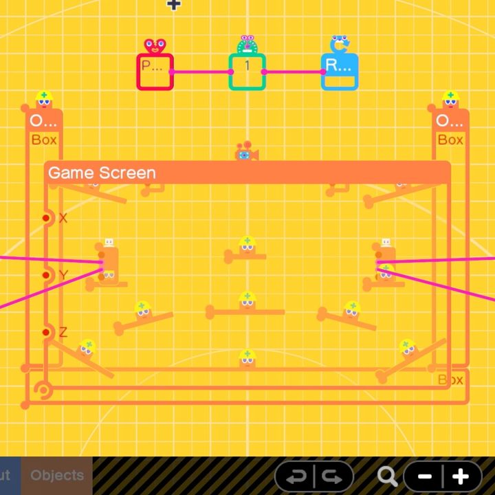 Several nodons form a game in Game Builder Garage.