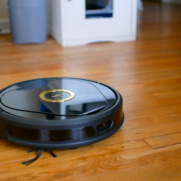 Trifo Lucy Robot Vacuum on hard wood