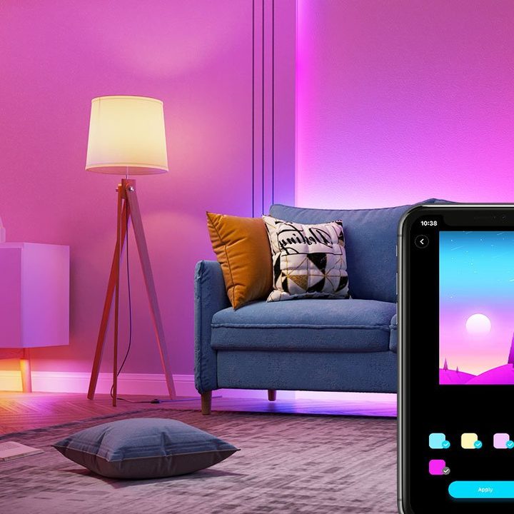 Govee app to change colors on smart lights.