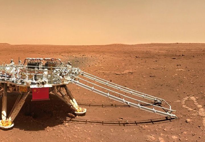 An image of the landing platform, taken by the rover.