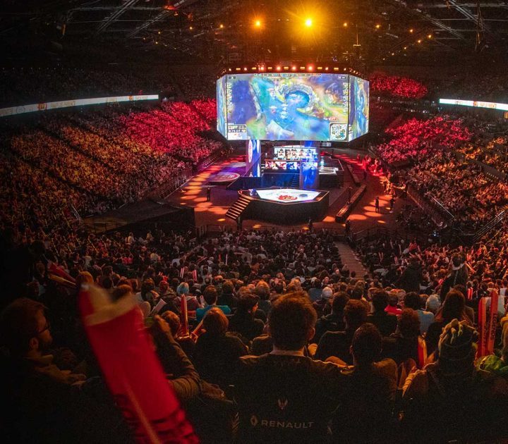 A crowd gathered at the 2019 League of Legends World Championship.