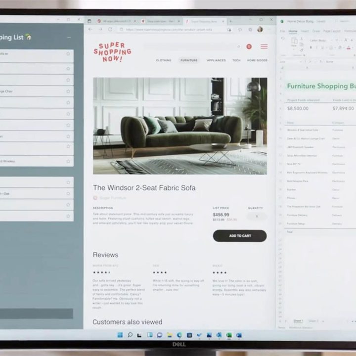 Multitasking Snap Layout options in Windows 11.