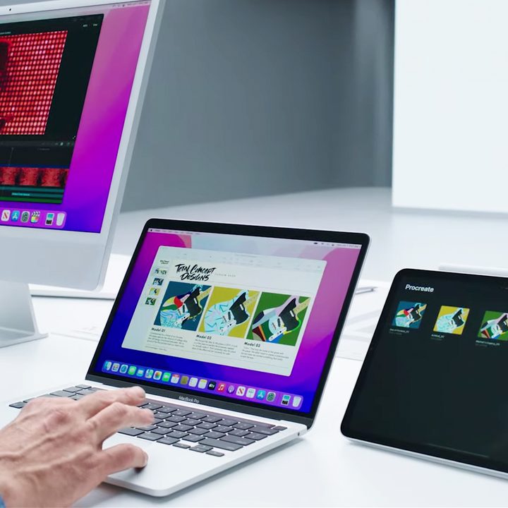 Universal Control on the Mac, allowing for direct interaction between iPads and Macs.