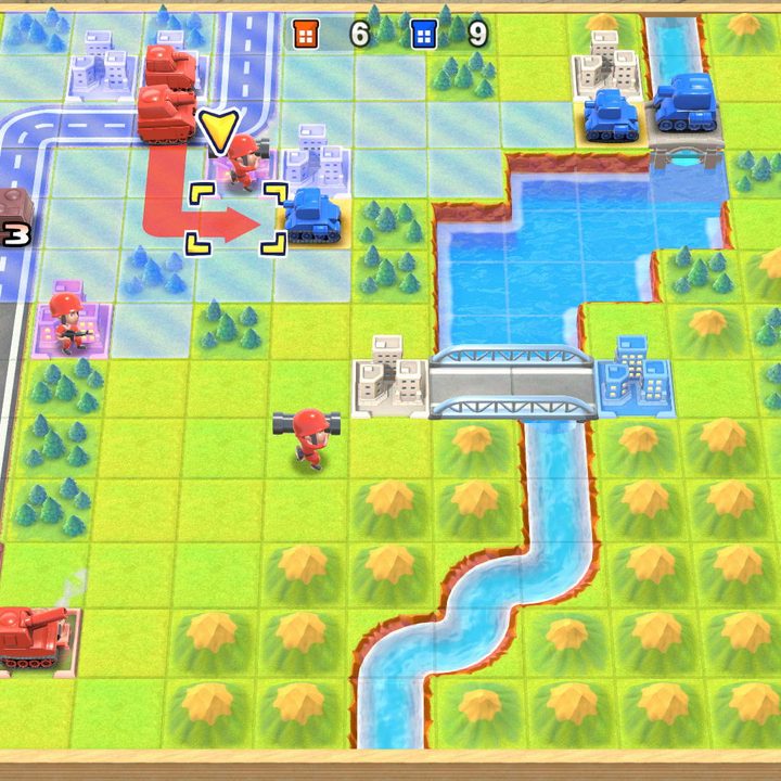 An Advance Wars battlefield in Advance Wars 1+2 Re-boot Camp.