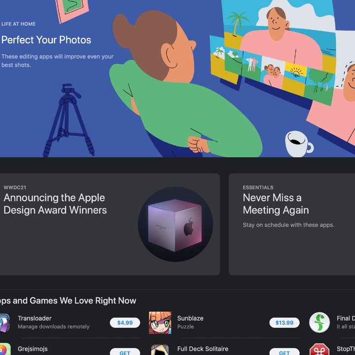 MacOS App Store menu.