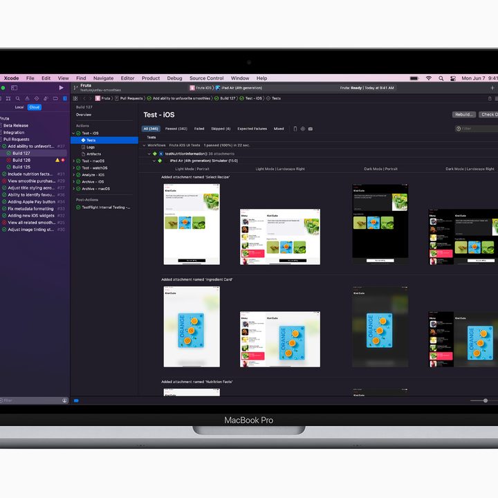 Xcode running on an Apple MacBook Pro