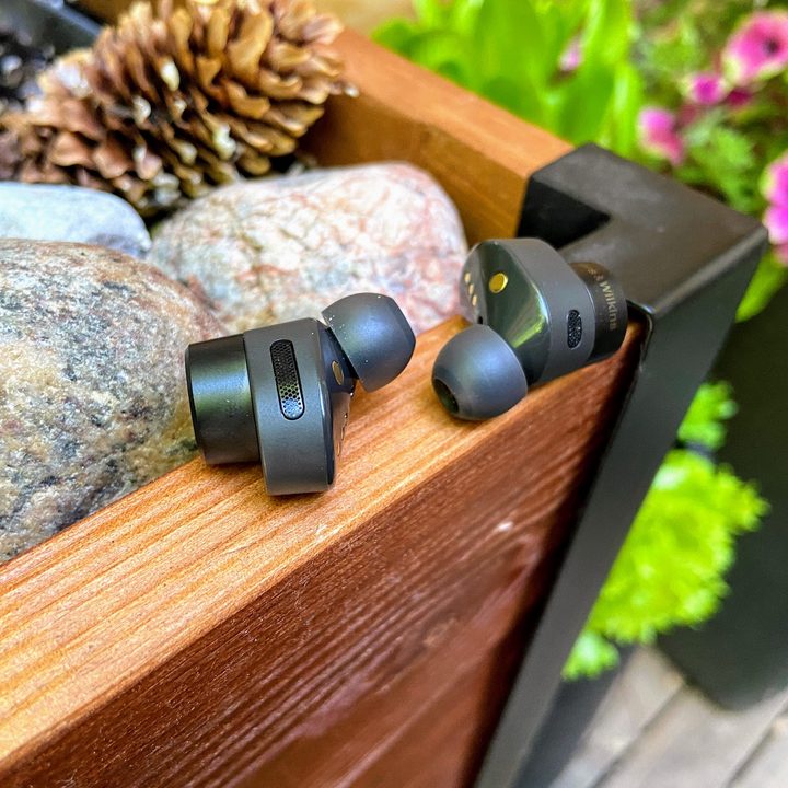 Bowers & Wilkins PI5 true wireless earbuds.
