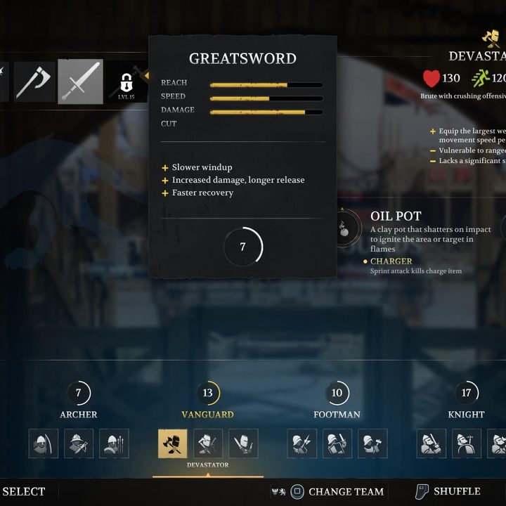 Stats for The Greatsword in Chivalry 2.