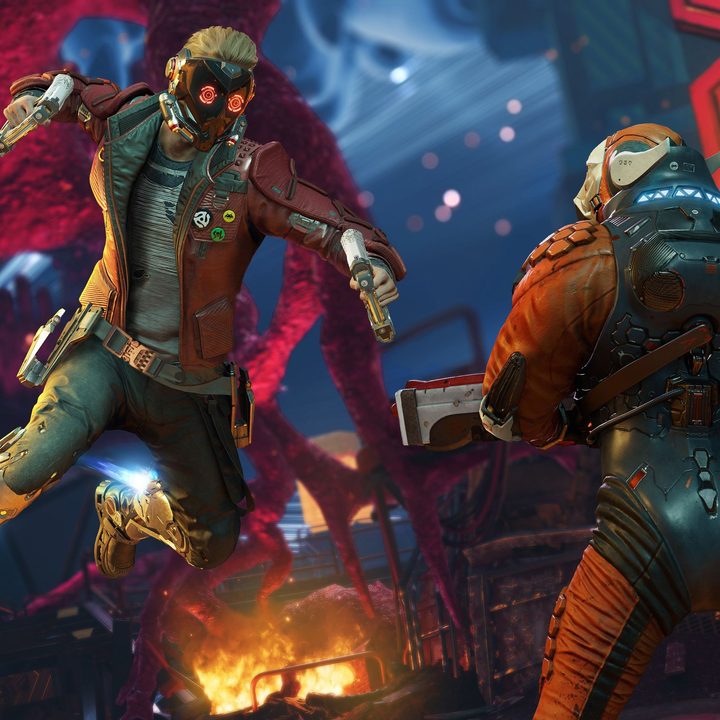 Star-Lord fights an enemy in Marvel's Guardians of the Galaxy.