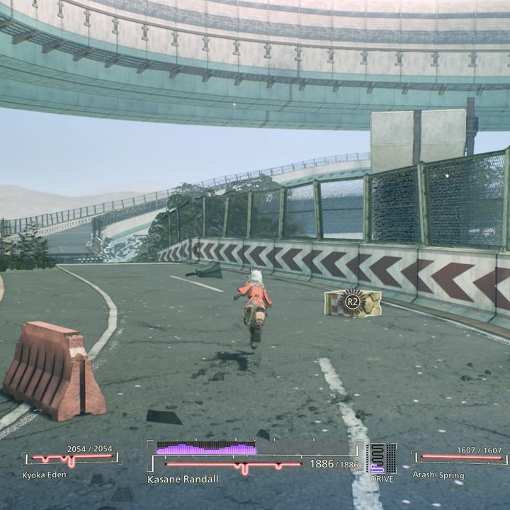 Scarlet Nexus overworld exploration.